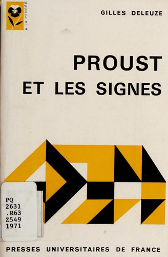 Gilles Deleuze: Proust et les signes (French language, 1971, Presses universitaires de France)