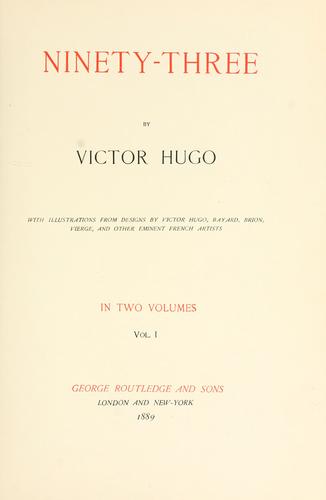 Victor Hugo: Ninety-three (1889, G. Routledge and Sons)