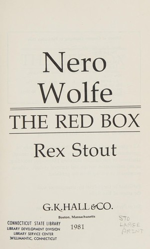 The red box (1981, G. K. Hall)