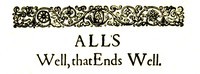 William Shakespeare: All's Well That Ends Well (1998, Project Gutenberg)