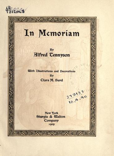 Alfred Lord Tennyson: In memoriam (1909, Sturgis & Walton)
