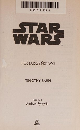 Timothy Zahn: Posłuszeństwo (Polish language, 2008, Wydawnictwo Amber)