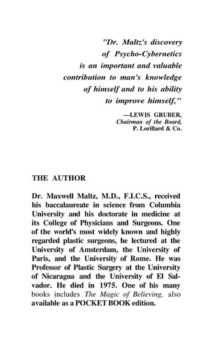 Maxwell Maltz, Maxwell maltz, M. Maltz, Maxwell Maltz, Maltz, Maxwell, M.D., F.I.C.S., Naxwell Maltz: Psycho Cybernetics (Paperback, 1976, Pocket Books)