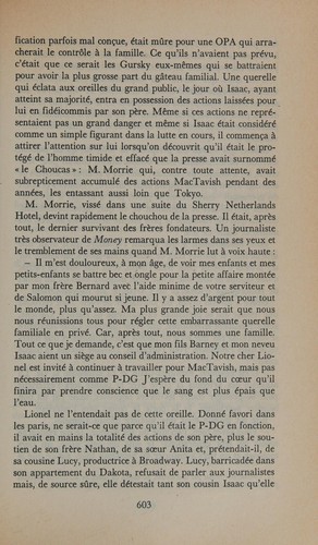 Mordecai Richler: Gursky (French language, 1992, Calmann-Lévy)