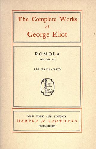 George Eliot: Romola (1900, Harper)