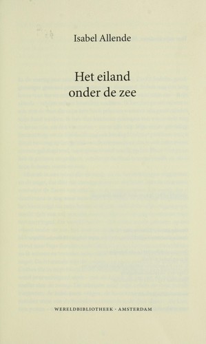Het eiland onder de zee (Dutch language, 2010, Wereldbibliotheek)