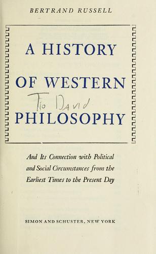 A history of western philosophy (1972, Simon and Schuster)