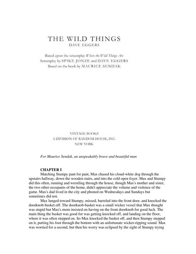 The wild things (2010, Vintage Books)