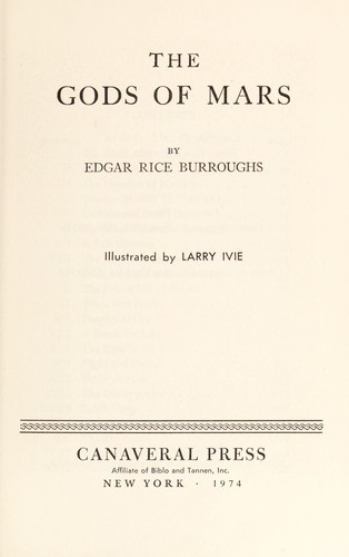 Edgar Rice Burroughs: The gods of Mars. (1962, Canaveral Press)