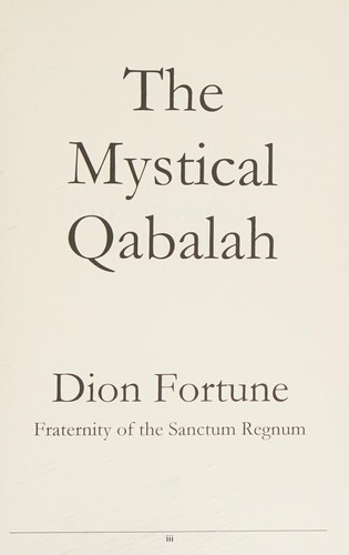 Violet M. Firth (Dion Fortune): The Mystical Qabalah (2008, Lulu.com)