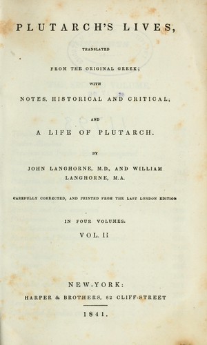 Plutarch's lives (1841, Harper)