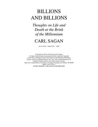 Billions and billions (Paperback, 1998, Ballantine Pub.)