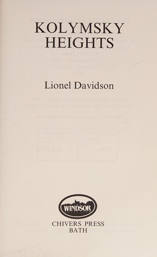 Lionel Davidson: Kolymsky Heights (1995, Chivers)