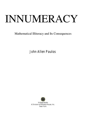 John Allen Paulos: Innumeracy (Vintage Books)