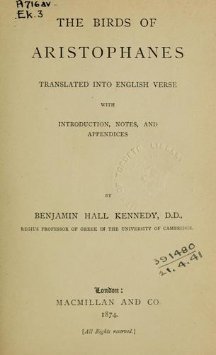 Aristophanes: The birds (1874, Macmillan)