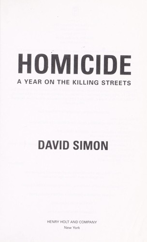 Homicide (2006, Henry Holt and Company)