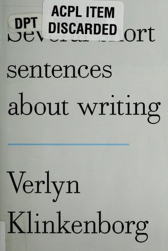Several short sentences about writing (2012, Alfred A. Knopf)
