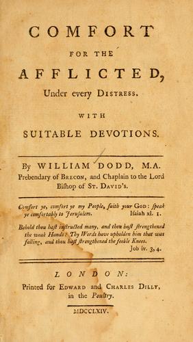 William Dodd: Comfort for the afflicted (1764, Printed for Edward and Charles Dilly)