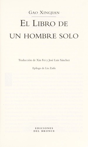 El libro de un hombre solo (Spanish language, 2002, Ediciones del Bronce)