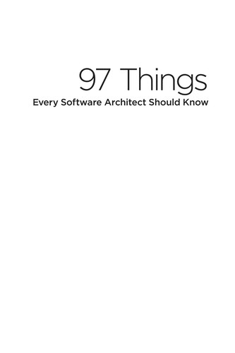97 things every software architect should know (2009, O'Reilly)