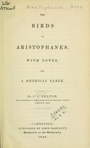 Aristophanes: The birds (Ancient Greek language, 1849, Bartlett)