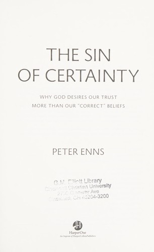 The sin of certainty (2016)