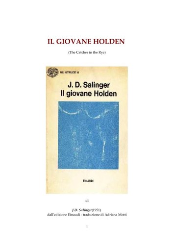 Il Giovane Holden (Paperback, Italian language, 2003, Einaudi)