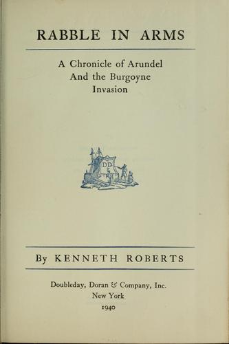 Roberts, Kenneth Lewis: Rabble in arms (1933, Doubleday, Doran & Company, inc.)
