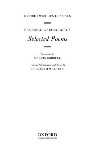 Federico García Lorca: Selected poems (2007, Oxford University Press)