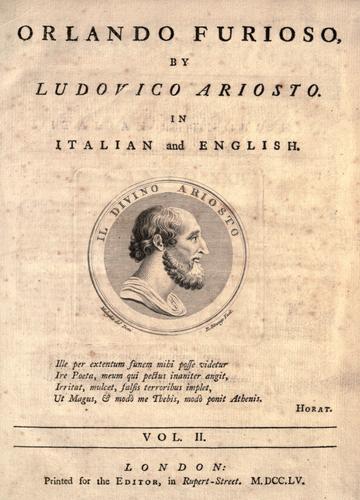 Lodovico Ariosto: Orlando furioso. (1755, Printed for the Editor)