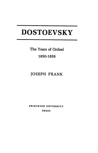 Frank, Joseph: Dostoevsky