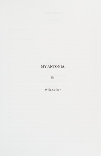 My Antonia (2015, [publisher not identified])