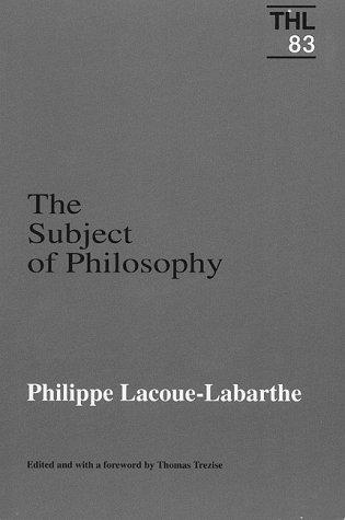 The subject of philosophy (1993, University of Minnesota Press)