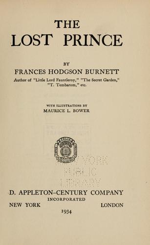 Frances Hodgson Burnett: The lost prince (1915, The Century Co.)