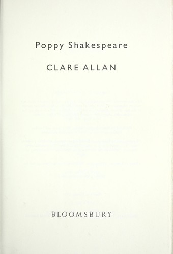 Clare Allan: Poppy Shakespeare (2006, Bloomsbury, Distributed to the trade by Holtzbrinck Publishers)