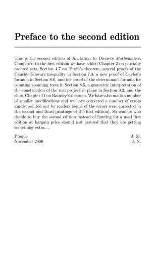 Jiří Matoušek: Invitation to discrete mathematics (2008, Oxford University Press)