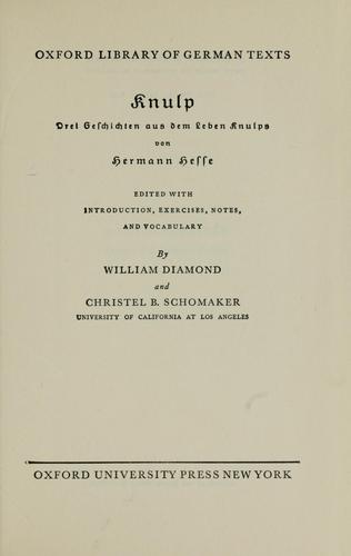 Knulp (German language, 1949, Oxford university press)