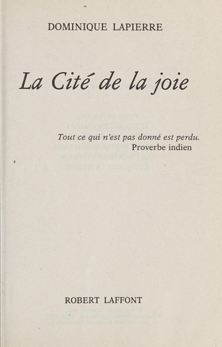 La Cite De La Joie (French language, 1985, Livre de Poche)