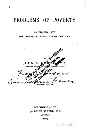 John Atkinson Hobson: Problems of poverty (1899, Methuen & co.)