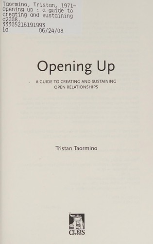 Opening up (Paperback, 2008, Cleis Press)