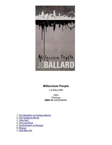 J. G. Ballard: MILLENNIUM PEOPLE. (Undetermined language, 2003, FLAMINGO)