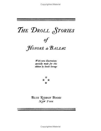The Droll Stories Of Honore De Balzac (Paperback, 2004, Kessinger Publishing)
