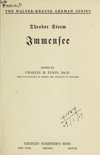 Theodor Storm: Immensee (German language, 1915, Scribner)