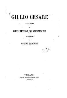 William Shakespeare: Giulio Cesare: tragedia (Italian language, 1847, Kanonhallen)