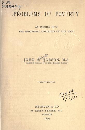 John Atkinson Hobson: Problems of poverty (1899, Methuen)