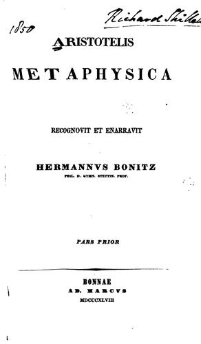 Aristotelis Metaphysica (Ancient Greek language, 1848, A. Marcus)