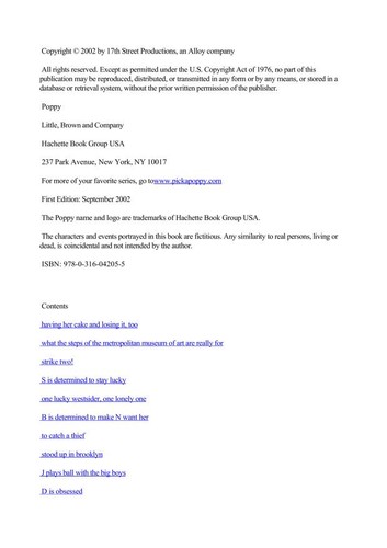 Cecily von Ziegesar: You Know You Love Me (EBook, 2002, Little, Brown Books for Young Readers)