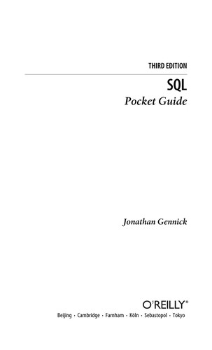 Jonathan Gennick: SQL (EBook, 2010, O'Reilly Media)