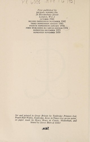 Joyce Cary: To be a pilgrim (1951, M. Joseph)