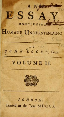 John Locke: An essay concerning humane understanding. (1705, [s.n.])